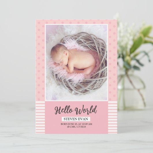 Geboorteaankondiging Kaart Sjabloon (Staand voorkant)