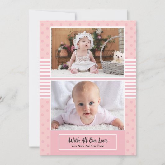 Geboorteaankondiging Kaart Sjabloon (Achterkant)