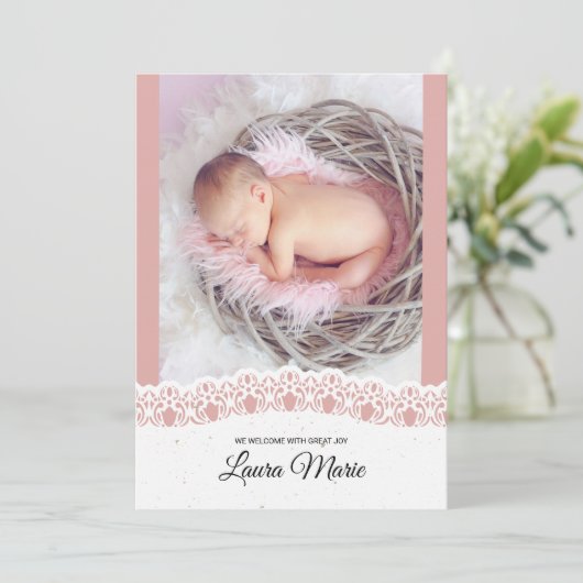 Geboorteaankondiging Kaart Sjabloon (Staand voorkant)