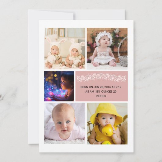 Geboorteaankondiging Kaart Sjabloon (Achterkant)