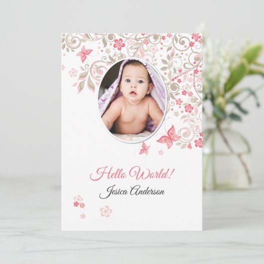 Geboorteaankondiging Kaart Sjabloon (Staand voorkant)