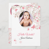 Geboorteaankondiging Kaart Sjabloon (Voorkant / Achterkant)