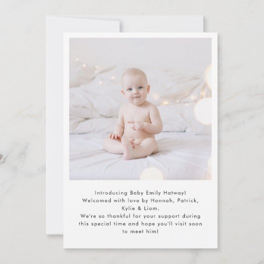 Geboorteaankondiging Kaart | Welkom Baby Foto Coll (Achterkant)