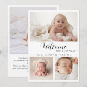 Geboorteaankondiging Kaart | Welkom Baby Foto Coll (Voorkant / Achterkant)