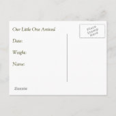 Geboorteaankondiging: klei Baby, champignons, gras Aankondigingskaart (Achterkant)