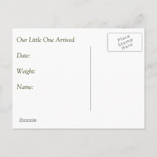 Geboorteaankondiging: klei Baby, champignons, gras Aankondigingskaart (Achterkant)