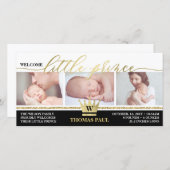 Geboorteaankondiging, Kleine Prins, Faux Gold Foil Aankondiging (Voorkant / Achterkant)