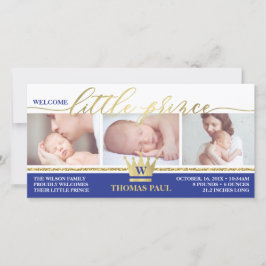 Geboorteaankondiging, Kleine Prins, Faux Gold Foil Aankondiging