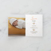 Geboorteaankondiging konijn foto Florals Aankondiging (Binnen)