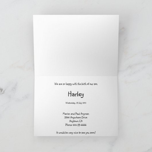 Geboorteaankondiging "Little Baby Biker" Kaart (Binnen)