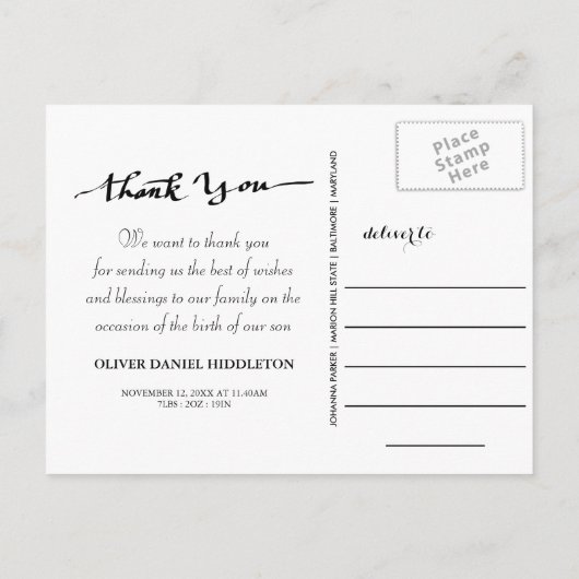 Geboorteaankondiging Love Bedankt Gold Stripes Fot Aankondigingskaart (Achterkant)