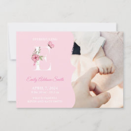 Geboorteaankondiging Meisje Initiaal E Kaart