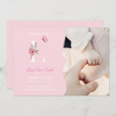 Geboorteaankondiging Meisje Initiaal L Kaart (Voorkant / Achterkant)