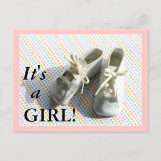 Geboorteaankondiging met baby booties aankondigingskaart