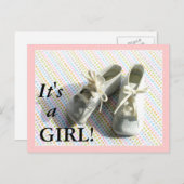 Geboorteaankondiging met  baby booties aankondigingskaart (Voorkant / Achterkant)