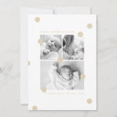 Geboorteaankondiging met botergele fotocollage aankondiging (Voorkant)