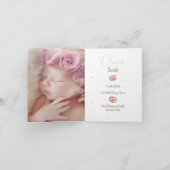 Geboorteaankondiging met konijn foto Florals Aankondiging (Binnen)