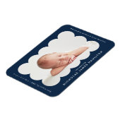 Geboorteaankondiging met moderne Navy gekartelde l Magneet (Linkerzijde)