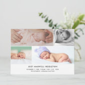 Geboorteaankondiging Minimale fotocollage Aankondiging (Staand voorkant)