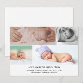 Geboorteaankondiging Minimale fotocollage Aankondiging (Voorkant / Achterkant)