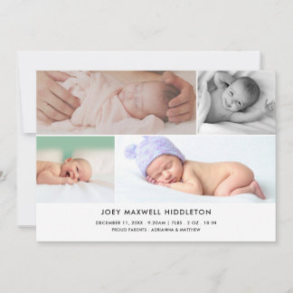 Geboorteaankondiging Minimale fotocollage Aankondiging
