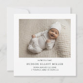 Geboorteaankondiging Minimalistische Modern Square Kaart (Voorkant)