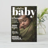 Geboorteaankondiging Modern Baby Magazine Aankondiging (Staand voorkant)