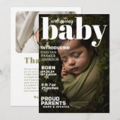 Geboorteaankondiging Modern Baby Magazine Aankondiging (Voorkant / Achterkant)
