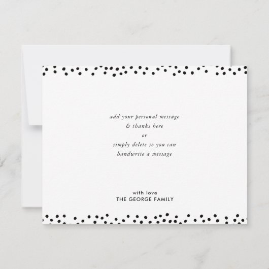 GEBOORTEAANKONDIGING moderne luxe kalligrafie zwar Bedankkaart (Achterkant)