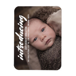 Geboorteaankondiging Moderne Typografie Magneet