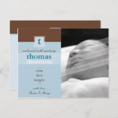 GEBOORTEAANKONDIGING:: monogram1 - jongen Aankondigingskaart (Voorkant / Achterkant)