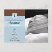 GEBOORTEAANKONDIGING:: monogram1 - jongen Aankondigingskaart (Voorkant)