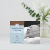 GEBOORTEAANKONDIGING:: monogram1 - jongen Aankondigingskaart (Staand voorkant)