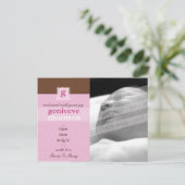 GEBOORTEAANKONDIGING:: monogram1 - meisje Aankondigingskaart (Staand voorkant)