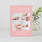 Geboorteaankondiging multi foto goud geometrisch bedankkaart (Staand voorkant)