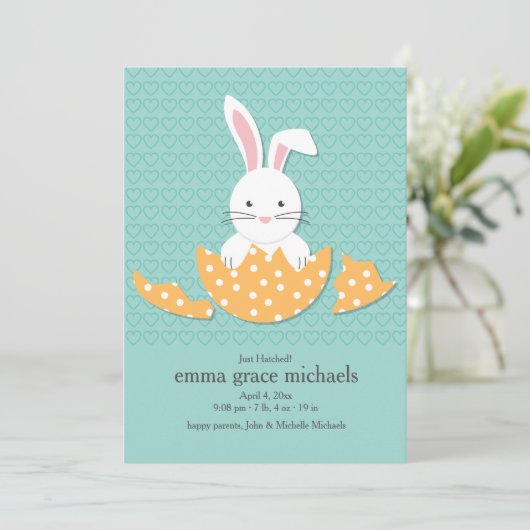 Geboorteaankondiging net uitgekomen aankondiging (Staand voorkant)