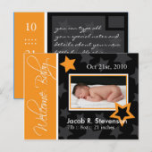 geboorteaankondiging oktober Baby Aankondigingskaart (Voorkant / Achterkant)