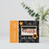 geboorteaankondiging oktober Baby Aankondigingskaart (Staand voorkant)