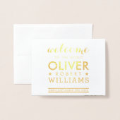 GEBOORTEAANKONDIGING Pasgeboren baby eenvoudige te Folie Kaarten (Voorkant met envelop)