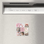 Geboorteaankondiging Personaliseer 8 Foto kerst Magneet (Insitu (Vaatwasser))