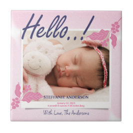 Geboorteaankondiging personaliseren tegeltje