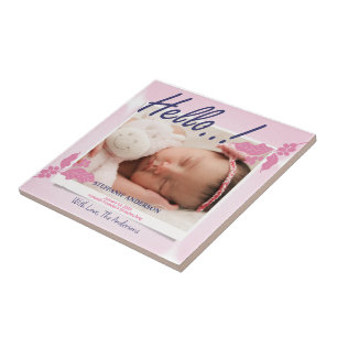 Geboorteaankondiging personaliseren tegeltje