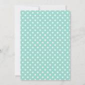 Geboorteaankondiging Polka Dots Aqua Modern Kaart (Achterkant)