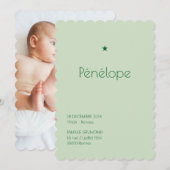 Geboorteaankondiging Poudré - Pénélope Kaart (Voorkant / Achterkant)