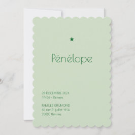 Geboorteaankondiging Poudré - Pénélope Kaart