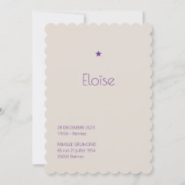 Geboorteaankondiging Poudreerpoeder - Héloise Kaart