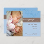 GEBOORTEAANKONDIGING:: pure vreugde - jongen Aankondigingskaart (Voorkant / Achterkant)