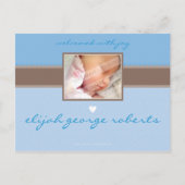 GEBOORTEAANKONDIGING:: pure vreugde - jongen Aankondigingskaart (Achterkant)