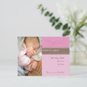 GEBOORTEAANKONDIGING:: pure vreugde - meisje Aankondigingskaart (Staand voorkant)