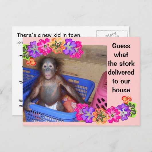 Geboorteaankondiging sjabloon (Voorkant / Achterkant)